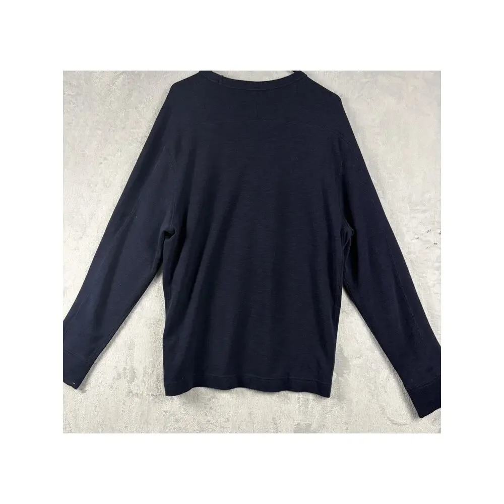 Banana Republic Men's Slub Double-Knit Navy Crew Neck Sweater – Size XL